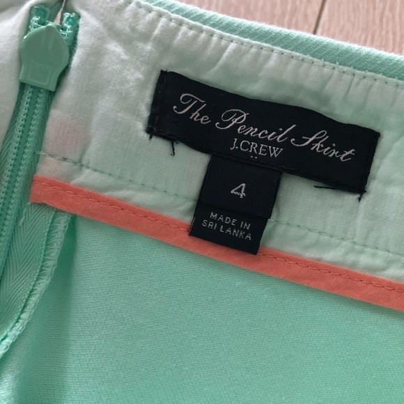 J. Crew The Pencil Skirt in Mint Green Size 4 - Picture 7 of 10